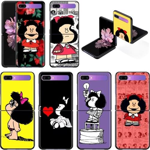 Phone Case For Samsung Galaxy Z Flip 5G Cover Hard Shell Black Fundas PC para Cute Mafalda