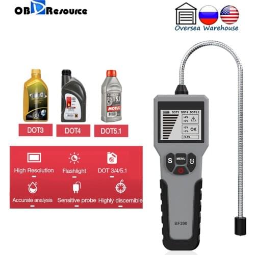 Digital Brake Fluid Tester BF200 for DOT3 DOT4 DOT5.1 Water Content Detector LED Display Car Accessories Oil Quality Test Pen