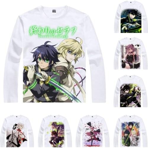 Coolprint Anime Shirt Seraph of The End T-Shirts Ichinose Guren Long Hyakuya Yuichiro Krul Tepes Cosplay Motivs Kawaii Shirts