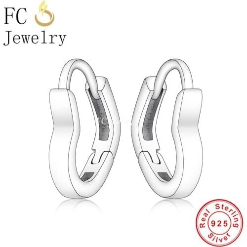 FC Jewelry 925 Silver Gold Color Golden Heart Piercing Hoop Earring For Women Pendientes Valentine Mother Boucle 2020