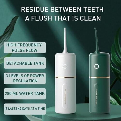 Oral Irrigator Tooth Cleaner Portable USB Rechargeable Household Electric Water Flossing Dental 280ML Water Tank