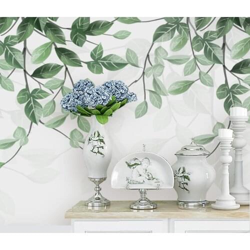 Custom wallpaper tropical plants leaf rattan background wall mural decoration painting home decoration living room 3d wallpaper