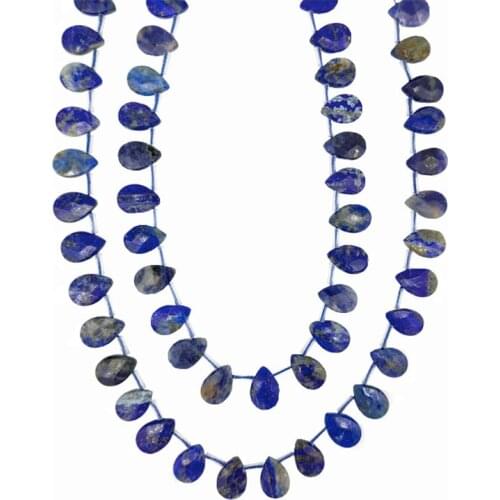 8 X12mm Lapis Faceted Drop Shape Briolettes Natural Lolite Gemstone Cut Stone Faceted Oval Shape Strand Birthstone Beads Unique