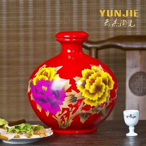 2.5KG Jingdezhen ceramic bottle wine jar sealed bottle wine jars liquor Dragon Bird map