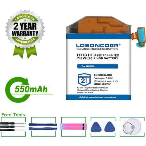 LOSONCOER Battery 400mAh EB-BR500ABU Smart Watch Battery For Samsung Galaxy Watch Active SM-R500