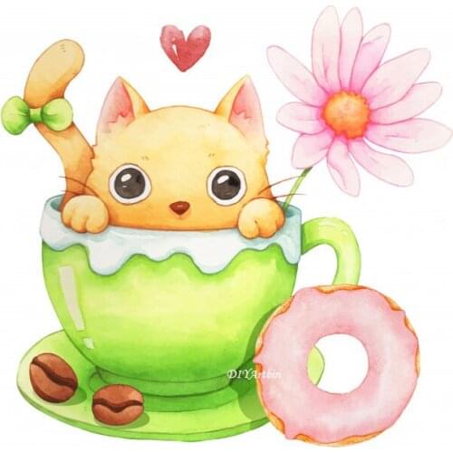 2021 New Cup Cat Embossing Metal Cutting Dies For DIY Craft Making Greeting Card Scrapbooking and Album