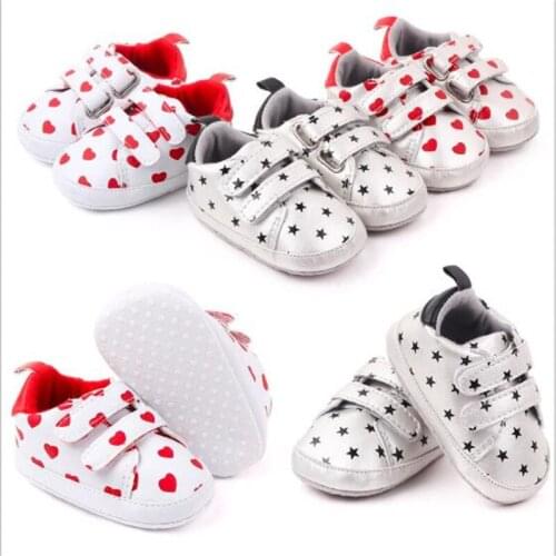 Lovely Heart Baby Shoes Infants PU Casual First Walker Toddlers Boys Girls Sport Shoes Sneakers
