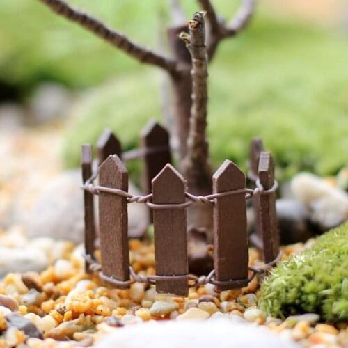 Wood Fence Miniature Fairy Garden Landscape Terrarium Figurine Bonsai DIY Craft