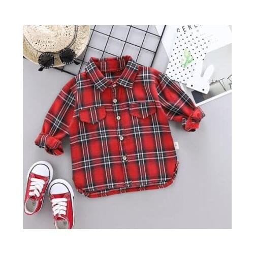 Fashion Children Boys/girls Shirts Kids Tops Boys/girls Long Sleeve Baby Wedding Clothing PLAID Baby Top Tee Shirts 0-4 Years
