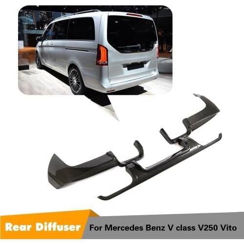 Rear Bumper Lip For Mercedes Benz V Class V250 Vito Carbon Fiber Diffuser Lip Spiler Bumper Protector Cover Splitter Apron