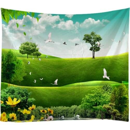 Natural Landscape Tapestry Wall Hanging Cloth Bed Spread Beach Towel Table Cloth YogaMat House Decoration Living Room Decoration