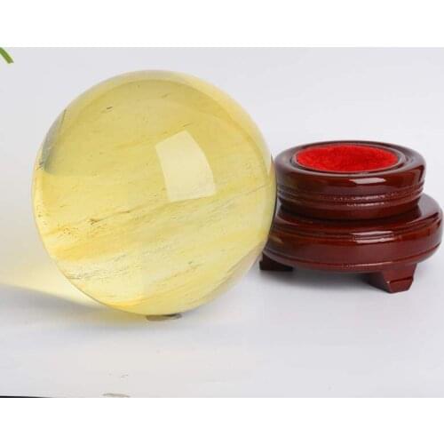 Natural quartz yellow Stone Ball Crystal Sphere Decorative synthetic ball 50mm