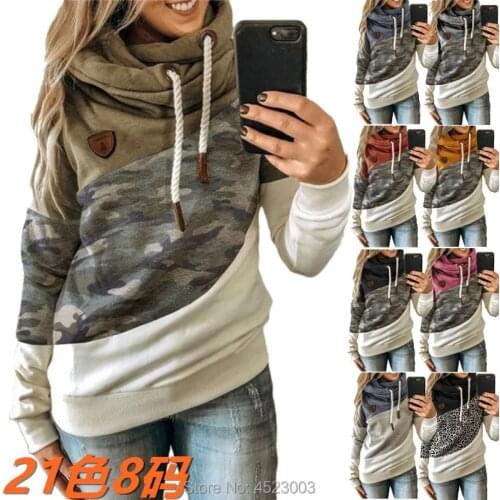New Autumn Winter Hoodies Gradient Print Patchwork Hooded Women Harajuku Hoodies Sweatshirts S-5XL