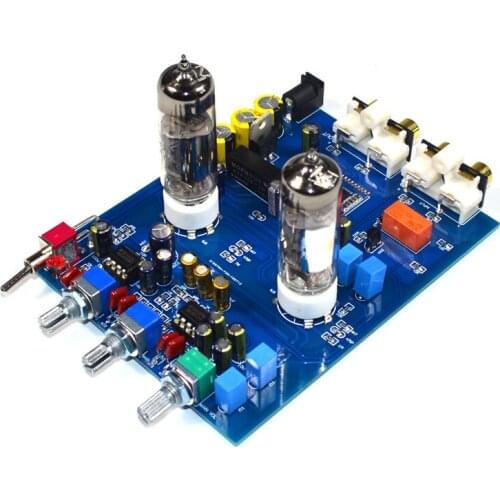 Original NE5532 DC12V2A 4.2 Bluetooth HIFI Preamp 6J5 Home Audio Tube Amplifier Fever Bile Preamp Tone Board 470UF/25V