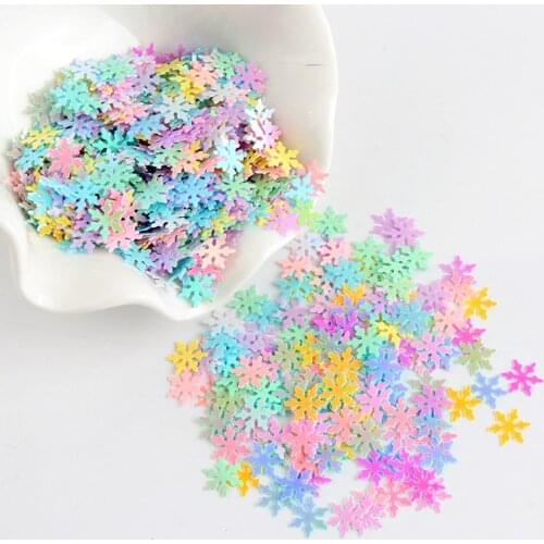 1cm Snowflake Sequins Christmas Sequin Loose PVC Paillettes Paillette DIY Navidad Ornaments Sewing Wedding Craft Pick Colors 10g