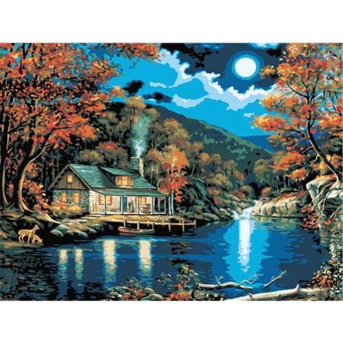 Landscape Scenery DIY Cross Stitch Embroidery 11CT Kits Needlework Craft Set Cotton Thread Printed Canvas Home Wholesale
