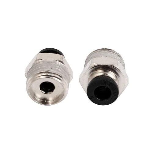 Pneumatic Fittings 6mm Tube to 3/8BSP Male Straight Connector Convertor 2 Pcs