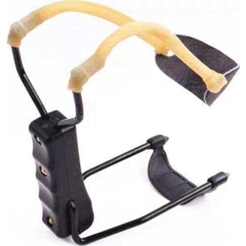 Portable Foldable Slingshot Black Handle Wristband Slingshots Catapult Traditional Outdoor Toy for Children