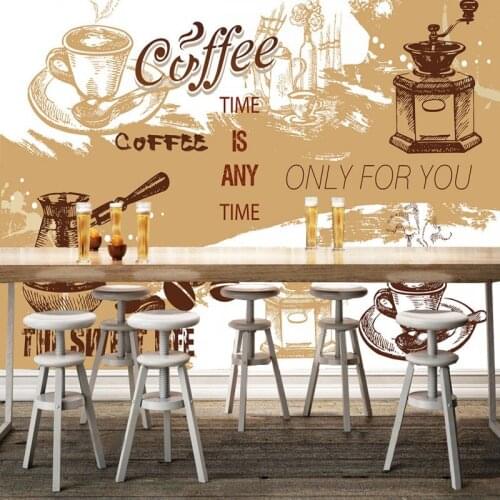 Drop Shipping Custom Photo Wallpaper 3D Stereo Backdrop Retro Cafe Nostalgic Coffee Lobby Wallpaper Living Room Bedroom Mural