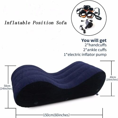 Toughage Sex Furniture Inflatable Sofa Sex Pillow Portable Chair With Pump Handcuffs Leg Cuffs Lounger Adult Sex Toy For Couples