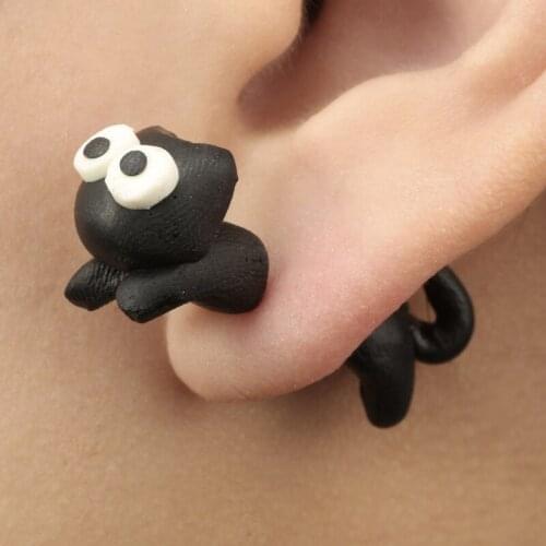 Soft Pottery Earrings Kitten Split Earrings 2021 for Girls Studs Tragus Piercing Gold Jewelry Earing Set Pack Oorbellen Aretes