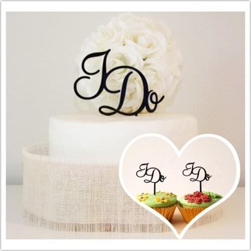 Mixed style 1 pcs letter 'I do' Wedding Cake Topper and 24pcs letter "I do ' cupcake topper for Wedding & Engagemt