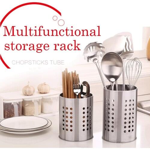 Stainless Steel Chopsticks Tube Tableware Storage Rack Drain Rack Shovel Spoon Bucket Knife Fork Storage Box Kitchen Utensils
