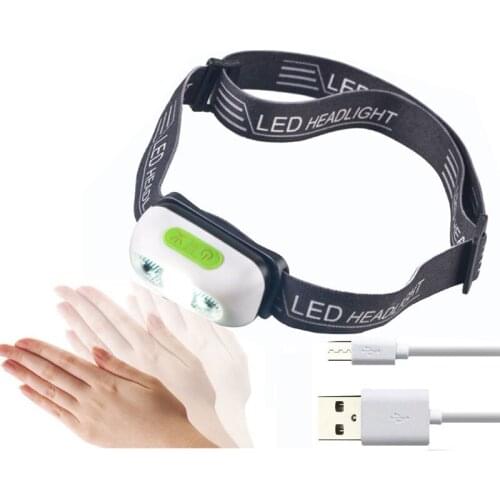 TMWT Mini Rechargeable 800lm Q5 LED HeadLamp Outdoor Camping Motion Sensor Head Light Lamp with USB