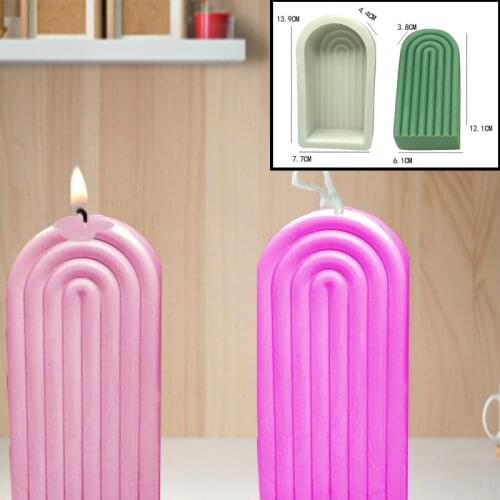 U Shaped Geometric Candle Silicone Mould for Diy Handmade Uv Epoxy Crystal Show Resin Molds Plaster Home Decoration