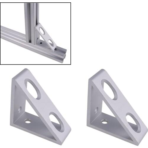 4 hole Inside Guesset Corner Angle L Brackets Fastener Fitting Round Hole for 3030 30x30 Aluminum Profile Extrusion (pack of 2)