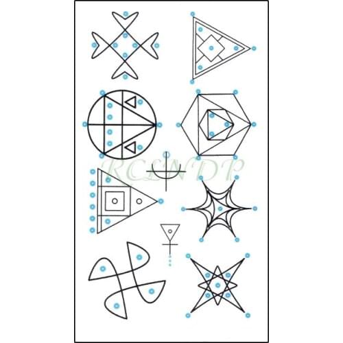 Waterproof Temporary Tattoo Sticker Mathematical Geometry Pattern Fake Tatto Flash Tatoo Hand Arm Body Art for Kids Men Women
