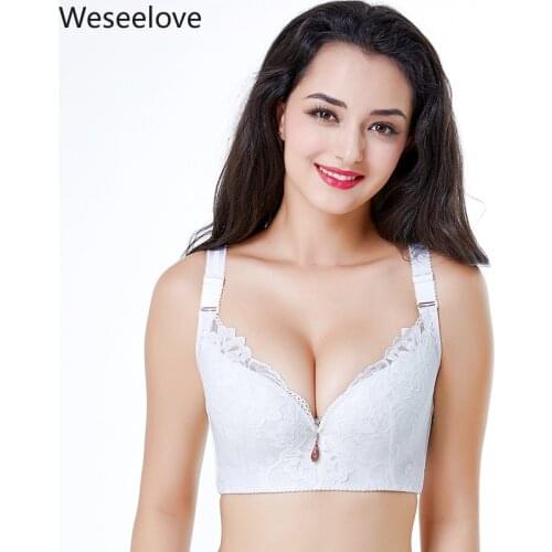 Weseelove Summer and Autumn Large Cup Bra Women Gather Bralette Adjustable and Comfortable Soutien Gorge Plus Size 115DE X17-3