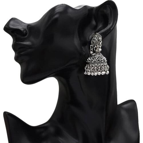 Vintage Zamak Bollywood Bells Pendant Long Tassel Drop Earrings For Women Indian Bohemian Turkish Party Jewelry