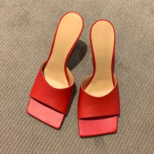 2020 Womens Leather Party Sandals Dress Summer High Heels Sandal Shoes Woman Pumps Open Toe Shoe Chaussure High Heel Sandles