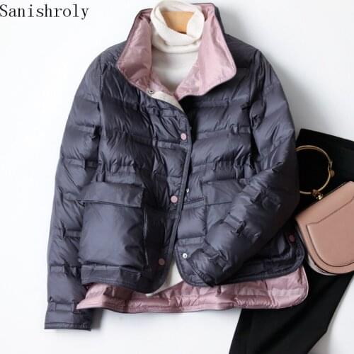 90% White Duck Down Coat Autumn Winter Women Casual Warm Thicken Short Oversize Jackets Ladies Fashion Pocket Basic Parkas Tops