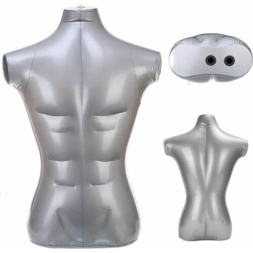 1*Model PVC Plastic Male Inflatable Torso Form Mannequin Model Silver Shop Display New Arrival Models storage Model Dummy Torso