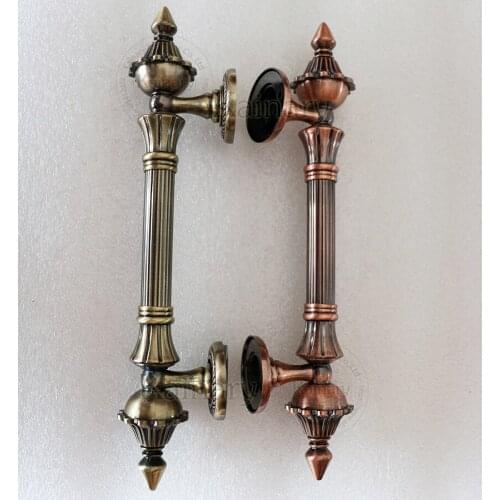 1PCS ancient wooden door bronze handle, European style villa hotel retro door pull and push handle, glass door antique handle