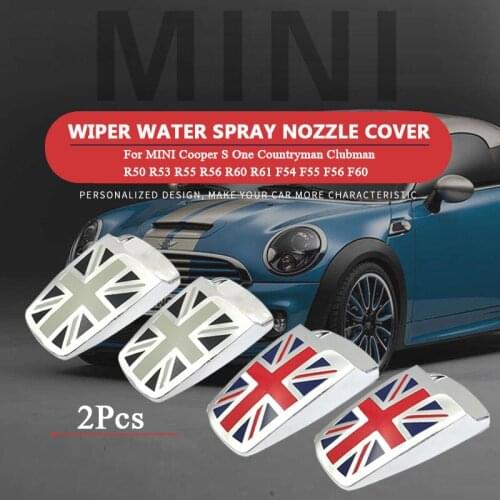 2PCS Wiper nozzle Wiper Water Spray Nozzle Cover For MINI Cooper One Countryman Clubman R50 R53 R55 R56 R60 R61 F54 F55 F56 F60
