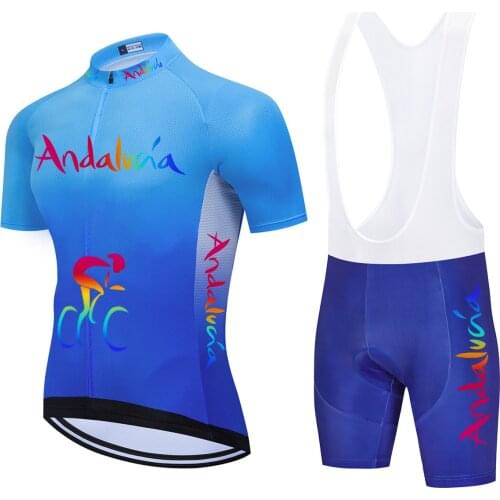 2021 Team Cycling Jersey Set Men Short Sleeve MTB Bike Andalucia Clothing Ropa Ciclismo Team Bicycle Jersey Maillot Ciclismo