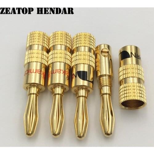 50Pcs Gold Plated 4mm Nakamichi Speaker Banana Plug for Video 24K Speaker Copper 4mm Banana Audio Connector