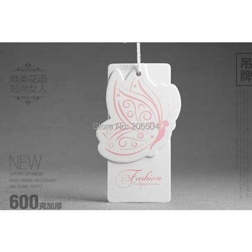 500PCS Wholesale free shipping Custom Hang tag Logo printting Garment Label with free string customized Hang tags DPN071