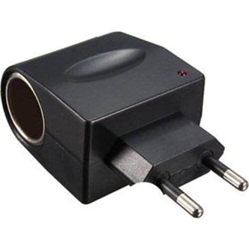 EU Plug 100-240V AC To DC Car Auto Cigarette Lighter Power Converter EU Plug Adapter