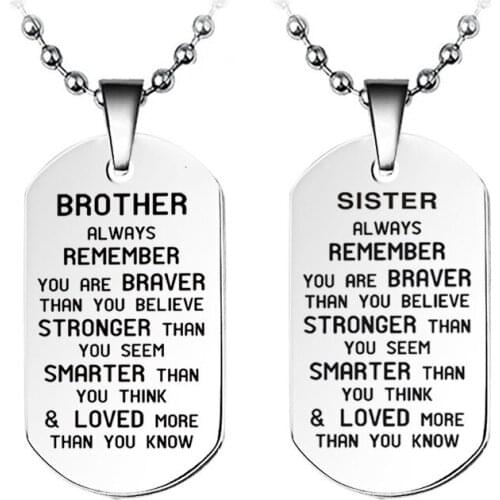 Brother/ Sister Keychain Remeber You Are Brave Birthday Gifts Big Brother Gift For Men Women Little Brother Christmas Gifts