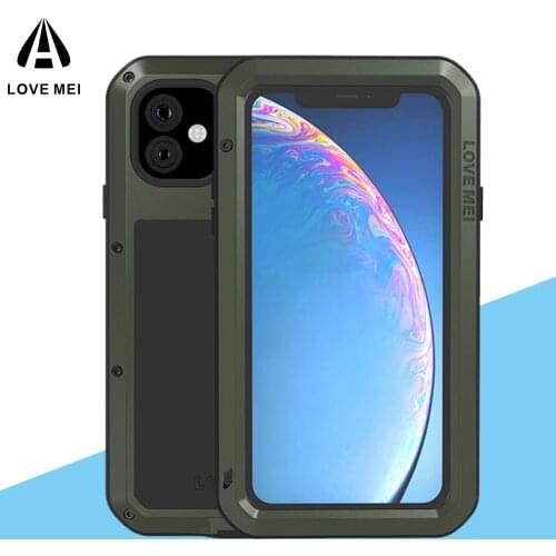 LOVE MEI Aluminum Dustproof Shockproof Phone Case For iPhone 12 11 Pro Max Heavy Duty 360 Full Protection Doom Armor Cover