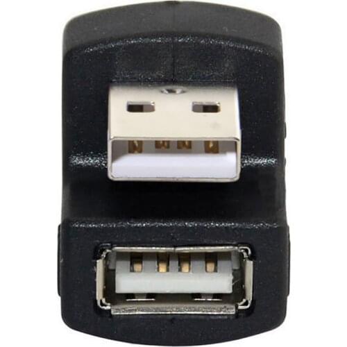 CY Down Angled USB 2.0 Adapter A Male to Female Extension 90 180 360 Degree Black