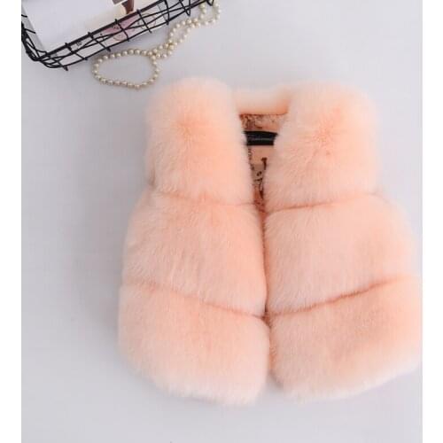 Children Girls Faux Fur Vest Autumn & Winter Fashion Thick Warm Colorful Waistcoat Kids Outerwear Baby Girl Christmas Clothes