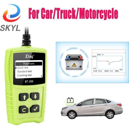 SKYL JDiag BT200 12V For Car/Truck/Motorcycle Car Bettery Tester Diagnostic Tool Automotive 12V Battery Analyzer Code Reader