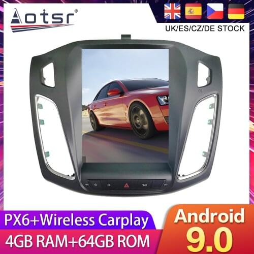 For Ford Focus 3 2013 2014 2015 Tesla styel Android 9.0 Car DVD Screen GPS Navigation Radio Multimedia Palyer Head Unit Recorder