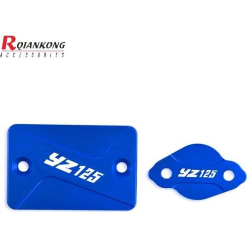 For Yamaha YZ125 2003-2007 Motorcycle CNC Aluminum Front Rear Brake Fluid Reservoir Cap Cover Protection YZ 125 2006 2005 2004