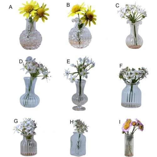 9 Styles Creative Dollhouse Vase Simulation Scenery Accessory Glass Vase Model Dollhouse Decor for Micro Landscape